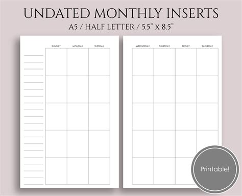 Free Planner Printable Library Pt Paper Monthly Calendar Printable