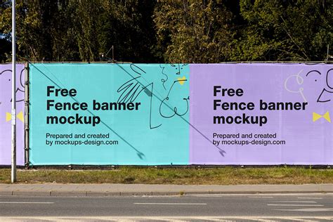 Large Fence Banner Mockup Mockups Design