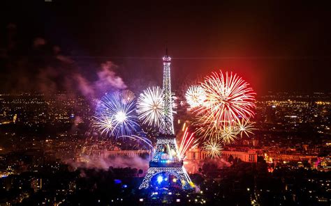 Fireworks On Eiffel Tower Hd Desktop Wallpaper Widescreen High