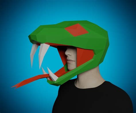 Snake Mask Papercraft 3d Serpent Costume Printable Diy Etsy