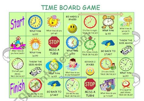 Time Board Game Esl Worksheet By Stefaniar