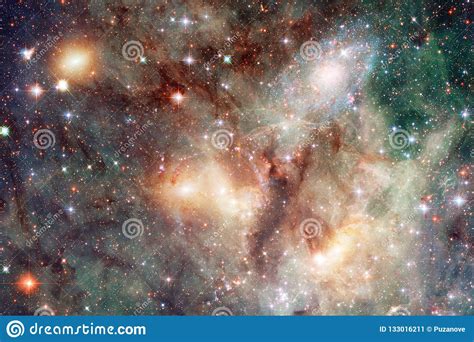 Universe Scene With Stars And Galaxies In Deep Space Stock Image