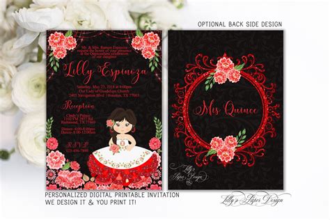 We carry a large variety of cheap and affordable pretty quinceanera invitations in all kinds of colors. Quinceañera Invitation, Mis Quince, Red Quince Invite, Floral, Quinceañera Fiesta Invitation-0 ...