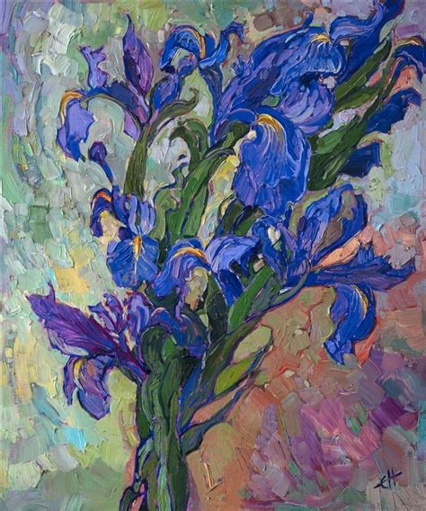Purple Irises Paitning By Impressionist Artist Erin Hanson Iris