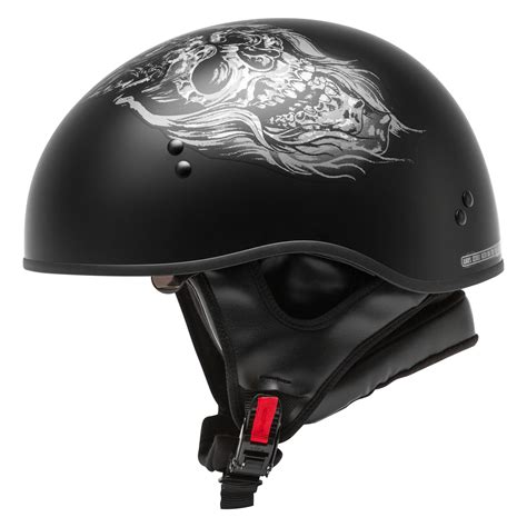 Gmax® H1653077 Hh 65 Ghostrip Naked X Large Matte Blacksilver Half Shell Helmet