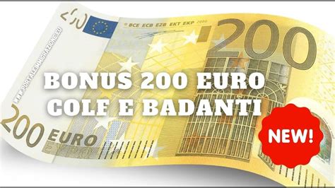 Bonus 200 Euro Per Badanti E Colf YouTube