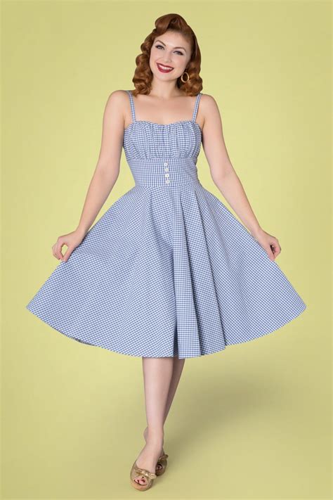 Youll Be Cute As A Button In This 50s Melissendre Gingham Swing Dress