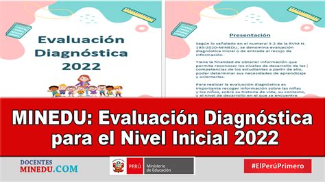 Minedu Evaluación Diagnóstica Para El Nivel Inicial 2022