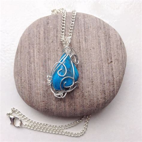 Turquoise Howlite Wire Wrap Pendant Necklace By LinniesJewels On Etsy