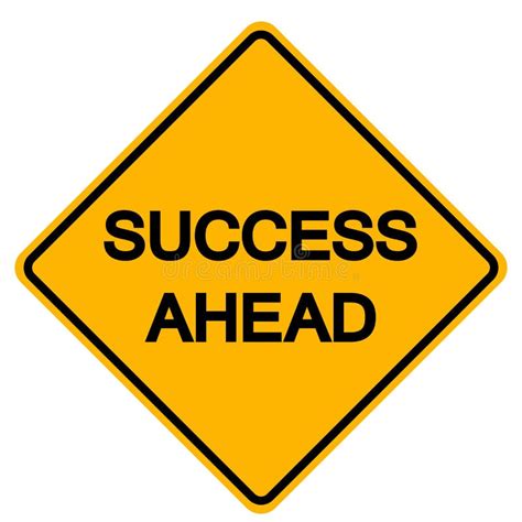 Success Ahead Road Sign Vector Illustration Isolate On White