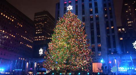 Rockefeller Center Christmas Tree Lights Up New York