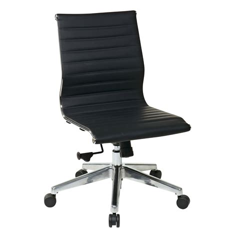 Office Star Products Armless Mid Back Eco Leather Chair Overstock