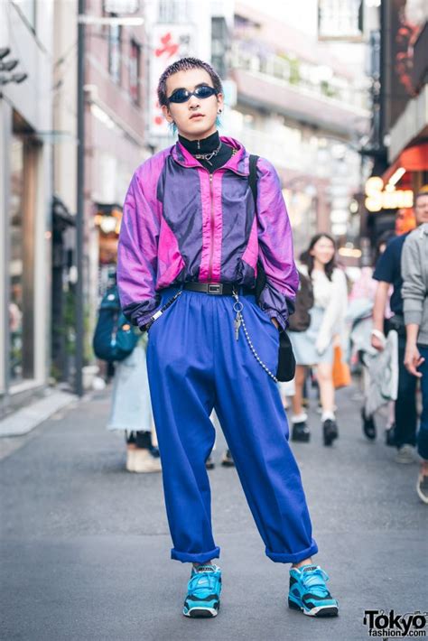 Purple Haired Harajuku Guy In Used Street Style Fashion W Sullen Dolce And Gabbana Nike And Dior