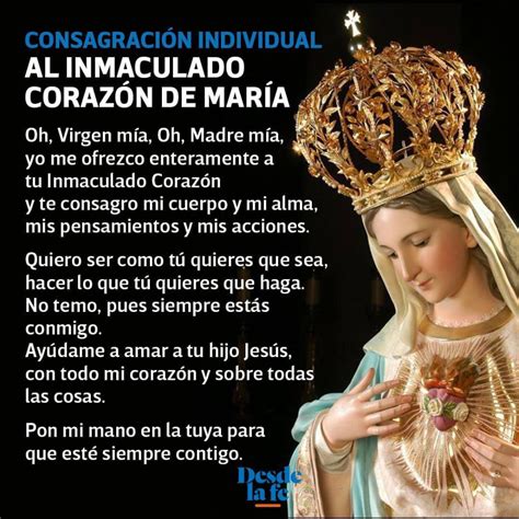 Oración Para Consagrarse Al Inmaculado Corazón De María Desde La Fe