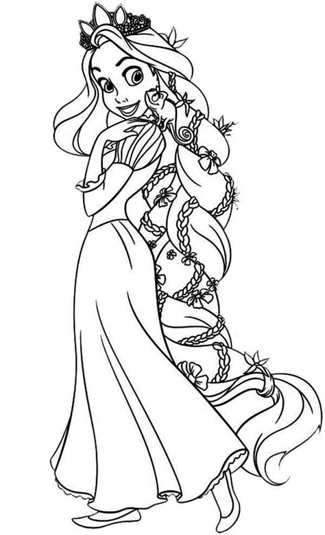 Beautiful Hair Of Rapunzel Tangled Coloring Page Tangled Coloring