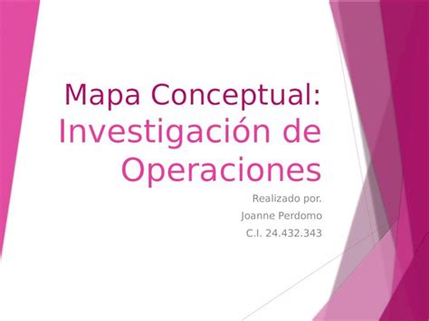 Mapa Conceptual Investigacion De Operaciones Download Pptx Powerpoint