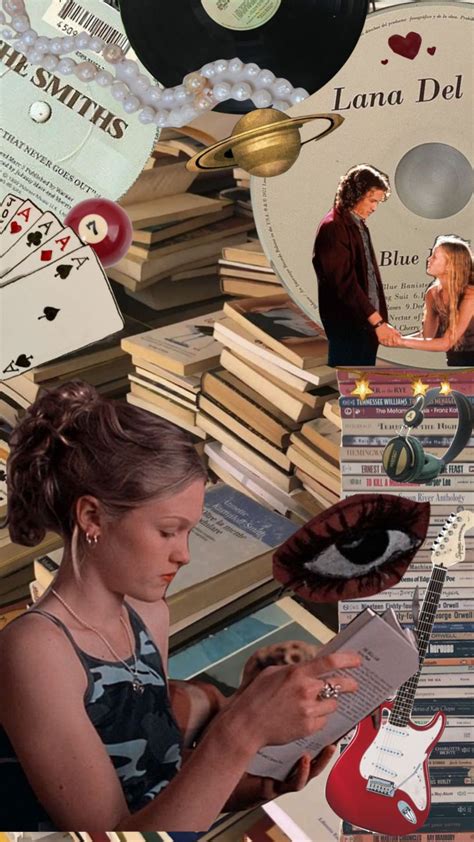 The Iconic Kat Stratford Aesthetic Vintage Tenthingsihateaboutyou Collage Phone Wallpaper