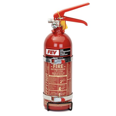 Fev Ltr Foam Gloss Red Handheld Fire Extinguisher With Bracket And Straps Compbrake
