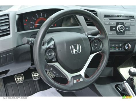 2012 Honda Civic Si Coupe Black Steering Wheel Photo 82888742