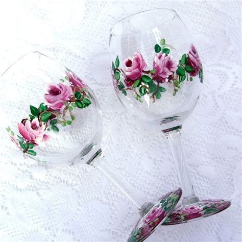 Hand Painted Roses Wine Glasses I Hand Painted These Wine  Flickr