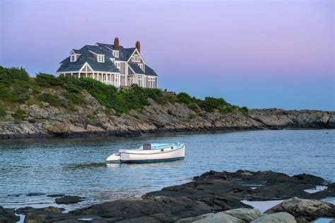 Mansion And Boat On Inlet Newport Ri Digital Art By Laura Zeid Fine