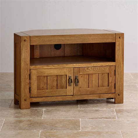 Great savings free delivery / collection on many items. Quercus Corner TV Cabinet in Rustic Solid Oak | Oak ...