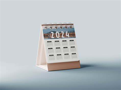 Small Desk Calendar 2024 Mockup Set Free Psd Templates