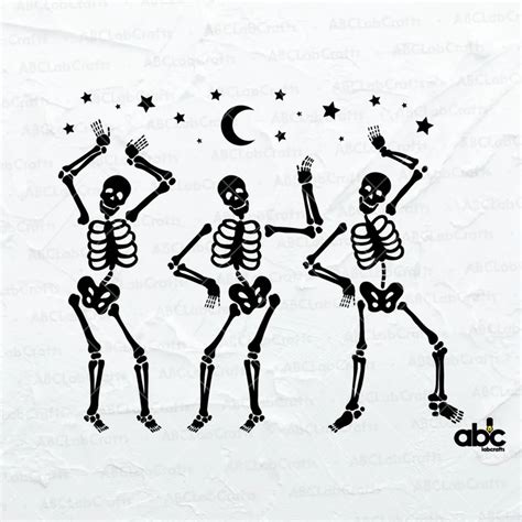 Skeletons Dance Halloween Svg Dancing Skeletons Halloween Etsy