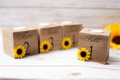 Table Numbers Wedding Sunflower Wedding Centerpieces Table Etsy