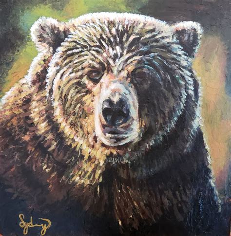 Bear Painting Acrilyc Theemeraldsydneyart Bear Paintings Brown