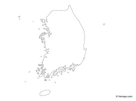Outline Map Of South Korea Free Vector Maps