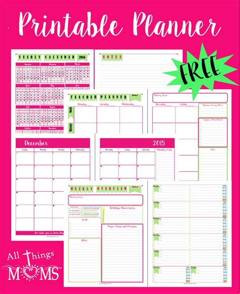 Free Printable Planner Pages For Moms Printable Templates