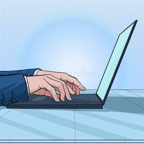 The Hand That Is Typed On The Computer Keyboard Illustration Vector On