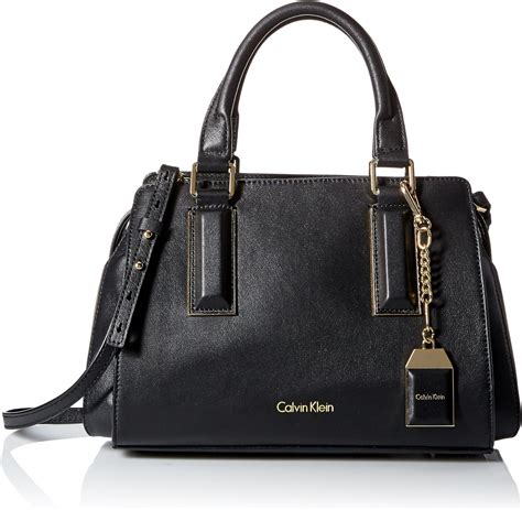 Calvin Klein Smooth Leather H5jdd4pe Satchel Bag Blackgold One Size