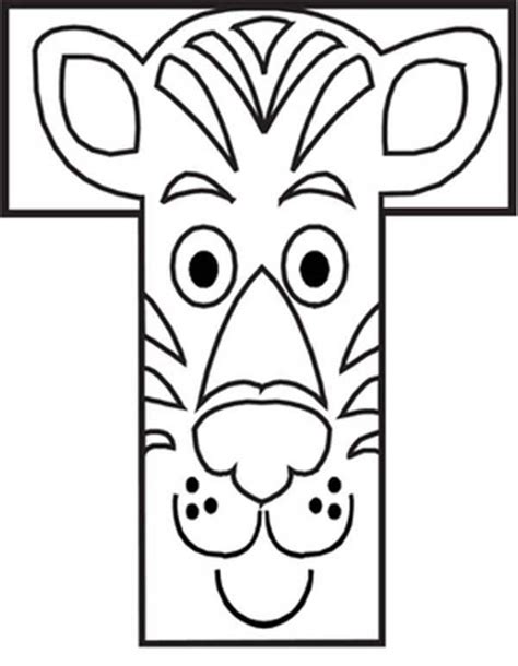 Print this preschool letter t coloring page for kids to color and learning it. Capital Letter T Iis For Tiger Coloring Page | Animal ...