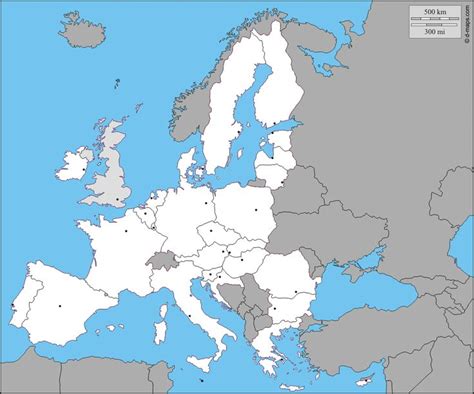 Europe : carte géographique gratuite, carte géographique muette