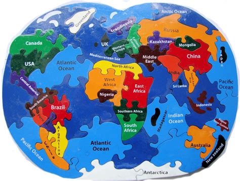 World Map Wooden Jigsaw Puzzle Uk Toys And Games Also For