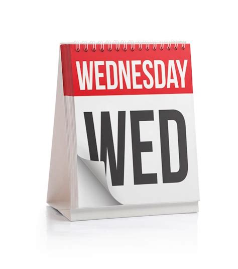 Week Calendar Wednesday Page Premium Photo
