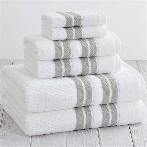 Truly Lou 100 Cotton Quick Dry Textured Bath Towel Set 6 Piece Set