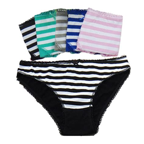 Stripe Panties Womens Soft 100 Cotton Breathable Simple Style