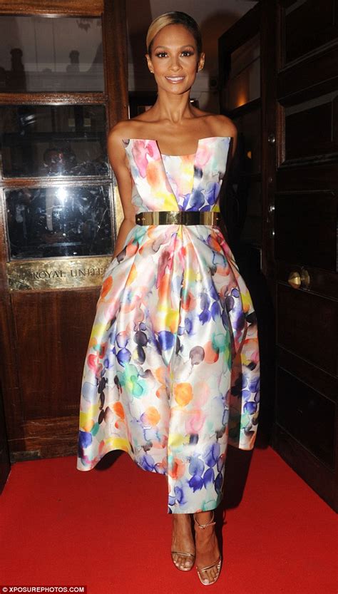 Bgts Alesha Dixon Stuns In Multi Coloured Prom Dress At Charity Gala