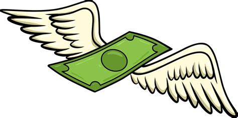 Money Wings Flying Isolated 5488534 Vector Art At Vecteezy