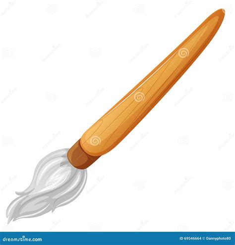 Paintbrush With Wooden Handle Stock Vector Illustration Of Close