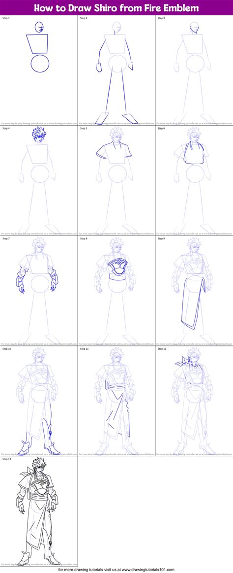 How To Draw Shiro From Fire Emblem Printable Step By Step Drawing Sheet
