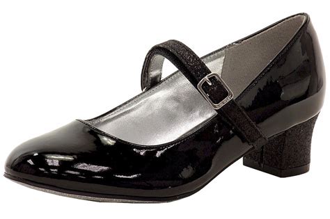 Nine West Girls Pumped Up Glitter And Patent Leather Mary Janes Shoes