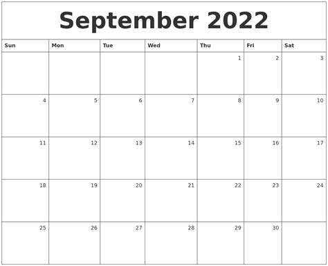 September 2022 Calendar Free Printable Calendar Templates October