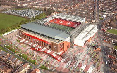 Sport, stadium, football, liverpool fc, anfield road. Download wallpapers Anfield, football stadium, 4k, view from above, Liverpool, England, UK for ...