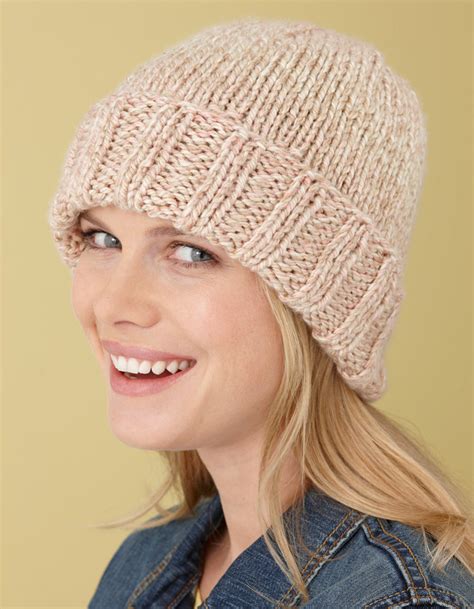 Simple Hat Pattern Knit Lion Brand Yarn