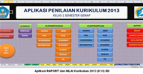 Untuk mendapatkan aplikasi raport ini silakan. Aplikasi RAPORT dan NILAI Kurikulum 2013 (K13) SD/MI ...