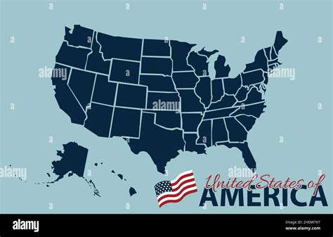 United State Of America Map Illustration Vector Detailed Usa Map With